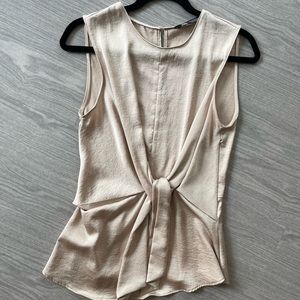 Zara Knotted Top Satin Beige